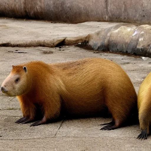 Prompt: capybara death metal album cover