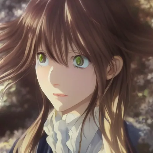 Prompt: realistic semi-realism Violet Evergarden real