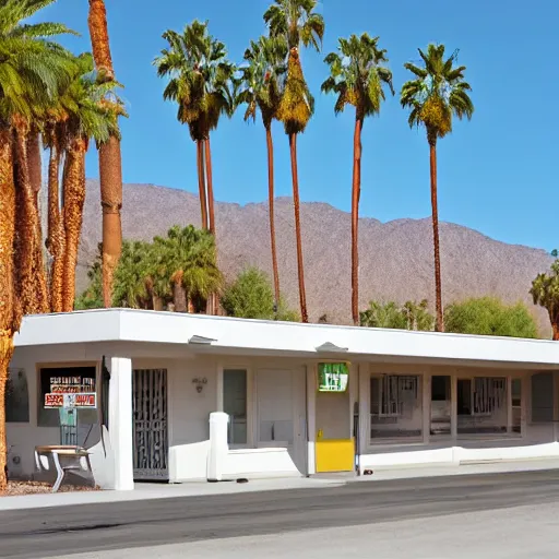 Prompt: a palm springs motel blueprint