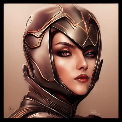 Prompt: portrait of a gorgeous russian woman in armor by artgerm