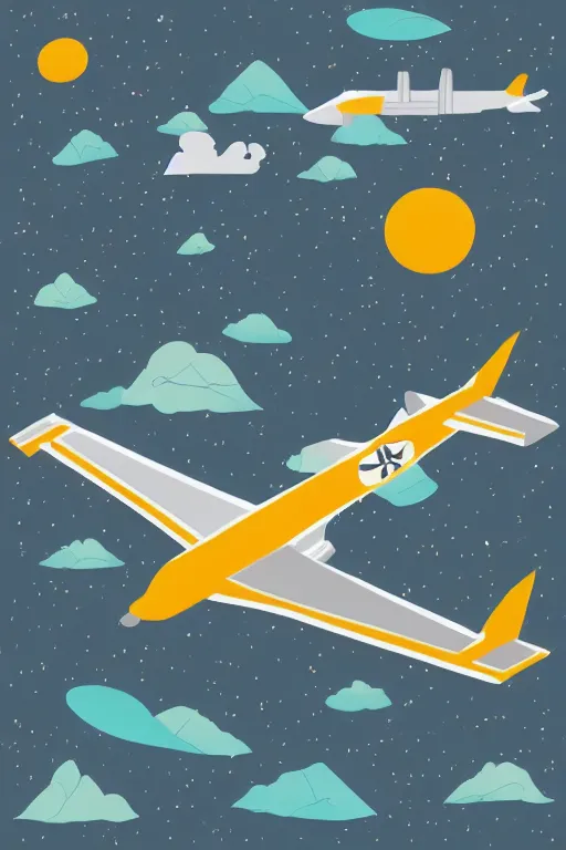 Image similar to airplane mountain flat vector illustration trending on artstation