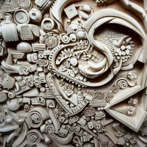 Image similar to multi dimensional language model carved out of ivory, canon 5 d 5 0 mm lens