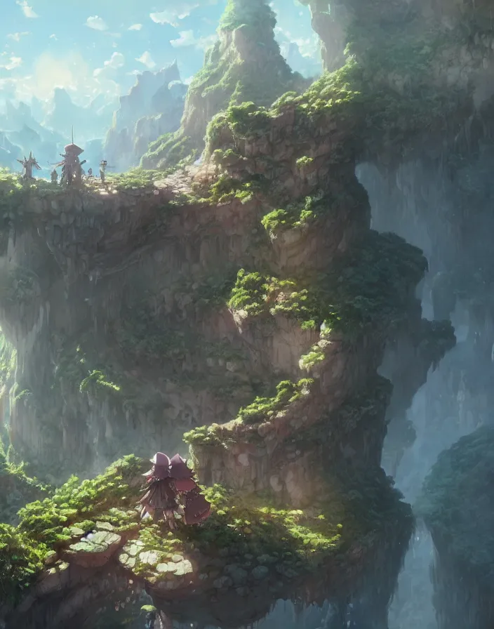 Image similar to made in abyss concept art wlop James Jean Marc Simonetti trending on artstation hyperdetailed Unreal Engine 4k 8k ultra HD