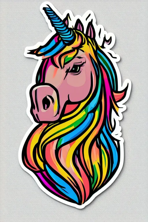 A portrait of a gangster unicorn, sticker, highly | Stable Diffusion ...