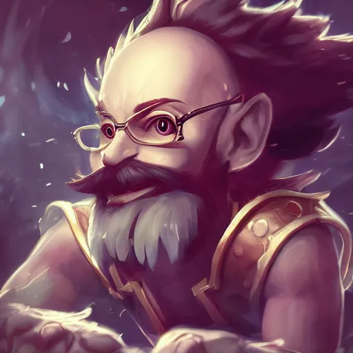 Image similar to Heimerdinger from League of legends, high resolution fantasy concept art, intricate details, soft lighting