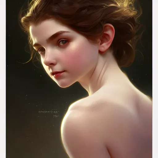 Image similar to beautiful natural McKenna Grace, intricate, elegant, highly detailed, digital painting, artstation, concept art, smooth, sharp focus, illustration, art by artgerm and greg rutkowski and alphonse mucha and loish and WLOP