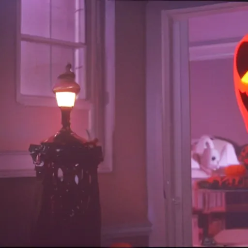 Prompt: seinfeld halloween episode, gothic horror, creepy, glowing orange lights, production still, 4K