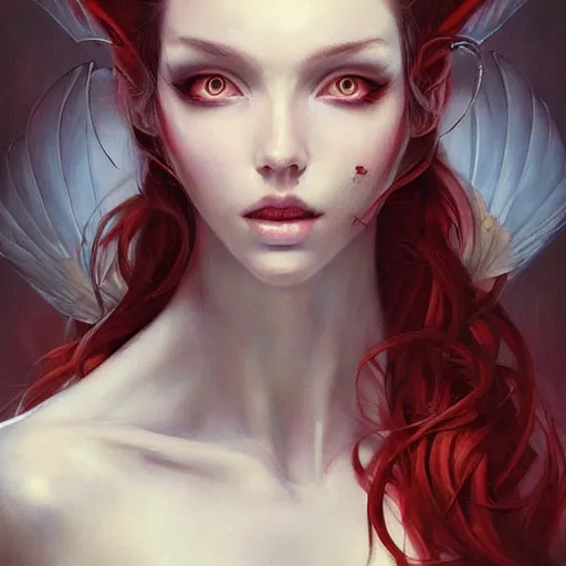 Image similar to a beautiful masterpiece painting representative of the art style of artgerm and wlop and gerald brom