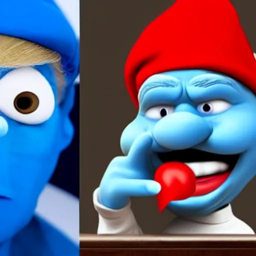 Image similar to donald trump as a smurf