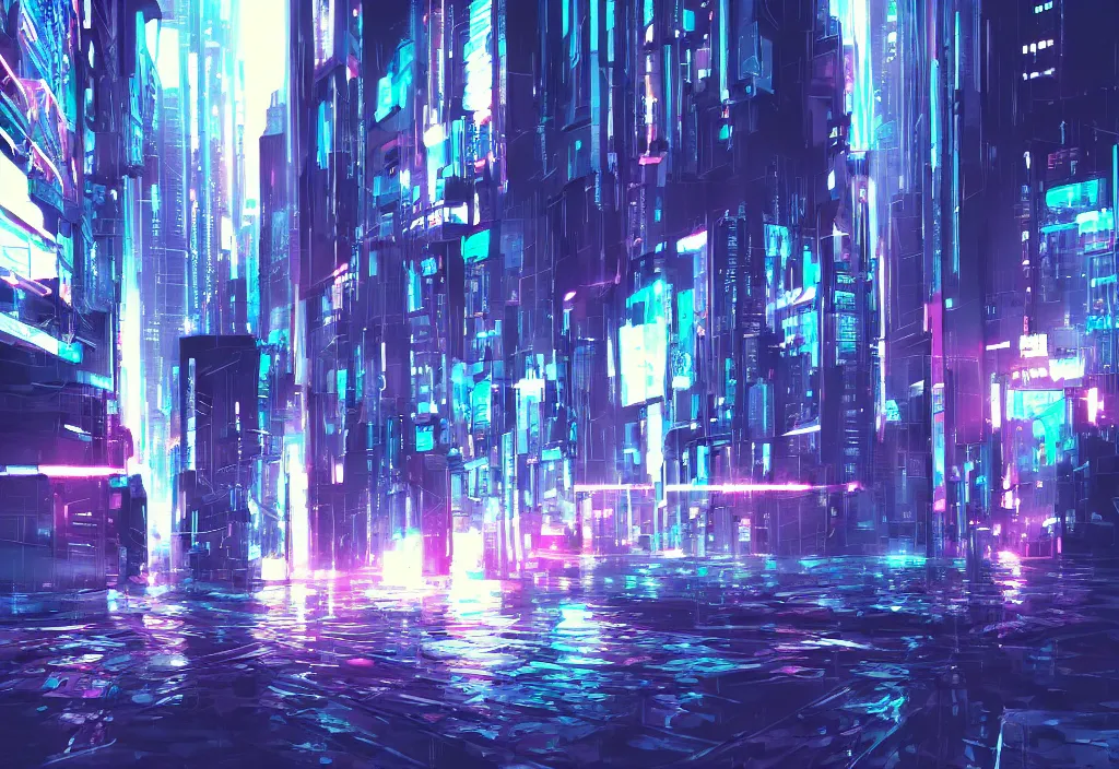 Prompt: cyber security lighting sharp focus in cyberpunk aesthetic digital painting