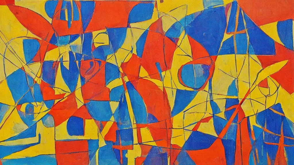 Image similar to abstract art painting geometry figures lines forms in style of jasper johns, fine details,