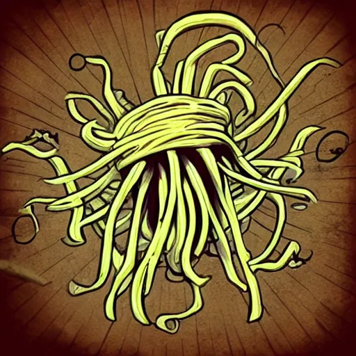 Prompt: attack of the flying spaghetti monster!