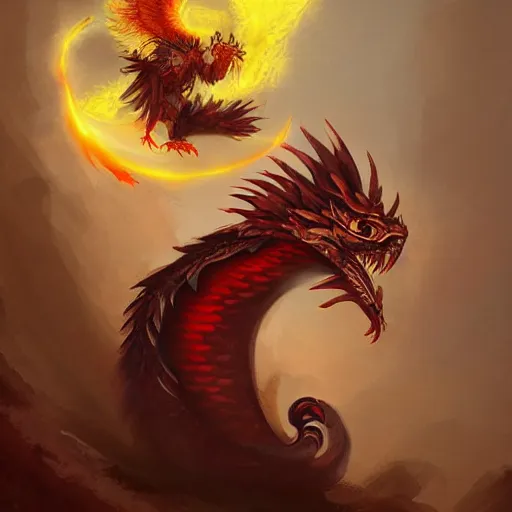 Image similar to brother grimms fairytale chinese dragon and phoenix digital art, irina french, heraldo ortega, mandy jurgens trending on artstation 8 k 1 5 0 mpx