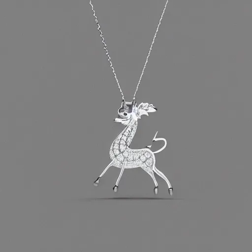 Prompt: a silver sagittarius necklace pendant, 3 d rendering, pandora, tiffany, swarovski, van cleef & arpels, cartier, boucheron, bulgari, chaumet, elegant, noble, stylish