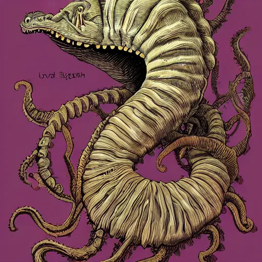 Image similar to bodyhorror portrait of biden who became a giant retarded lovecraftian worm, photo - realistic, color image, 2 k, highly detailed