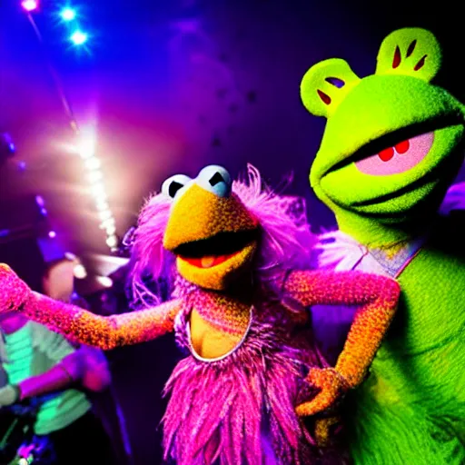 Image similar to muppet rave, club photography
