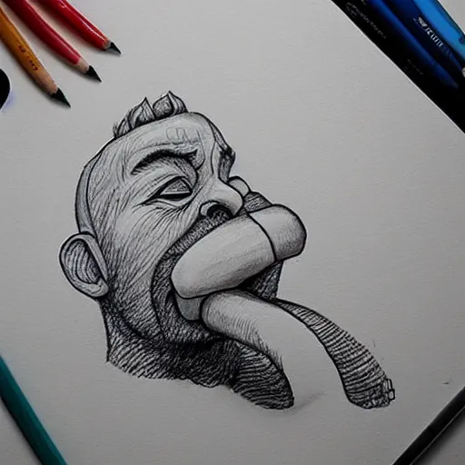 Image similar to drawing on toilet paper by Alexandre Van Leemput