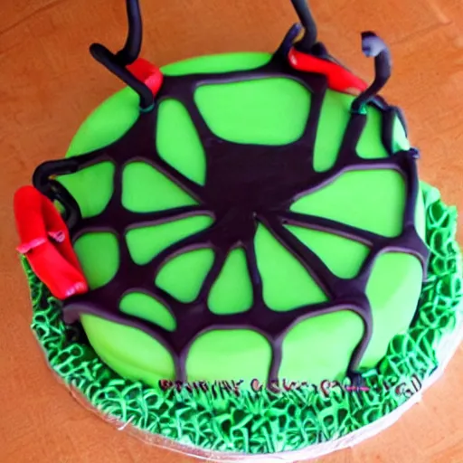 Image similar to spider birthday cake,