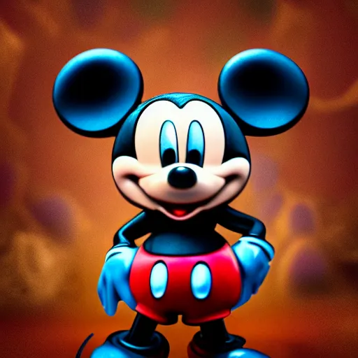 Prompt: counterfeit mickey mouse, fractal, broken, wet, melting, fractured, mycelium, cubensis, radiant alien, rococo, baroque, automotive, bio-mechanical, porcelain, iridescent, sub surface scattering, unreal engine, octane render