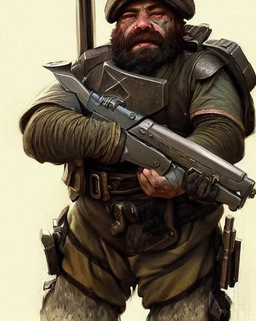 Prompt: a dwarf swat soldier | | realistic shaded, fine details, realistic shaded lighting poster by greg rutkowski, magali villeneuve, artgerm, jeremy lipkin and michael garmash and rob rey