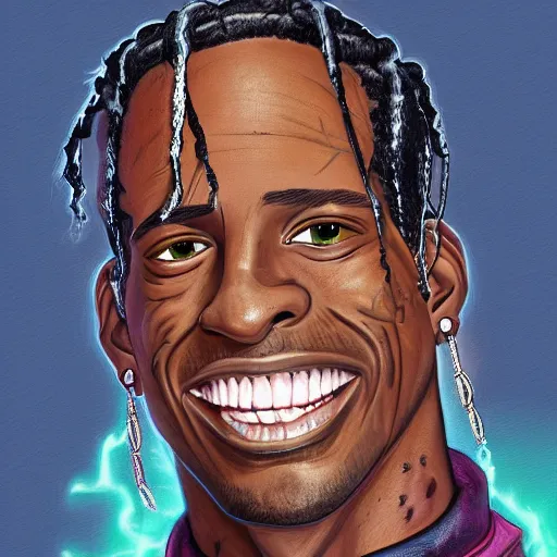 Prompt: Travis Scott made by Butch Hartman, trending on ArtStation,