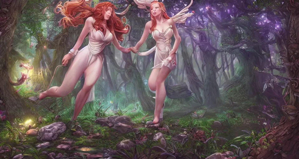 Image similar to Enchanted and magic forest, by ARTGERM