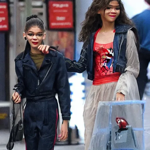 photo of Zendaya playing Spiderman unmasked, visible | Stable Diffusion