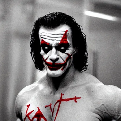 Image similar to Arnold Schwarzenegger as The Joker