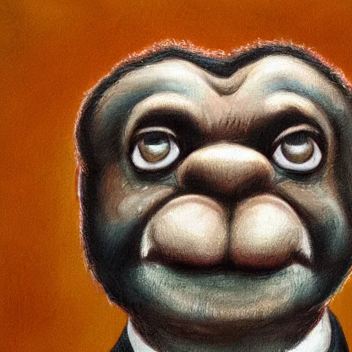 Image similar to close up portrait of mr. bean by scott m fischer