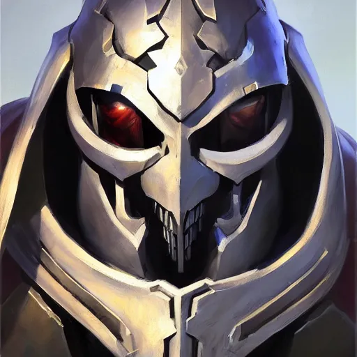 Image similar to greg manchess portrait painting of armored ainz ooal gown aka momon as overwatch character, medium shot, asymmetrical, profile picture, organic painting, sunny day, matte painting, bold shapes, hard edges, street art, trending on artstation, by huang guangjian and gil elvgren and sachin teng