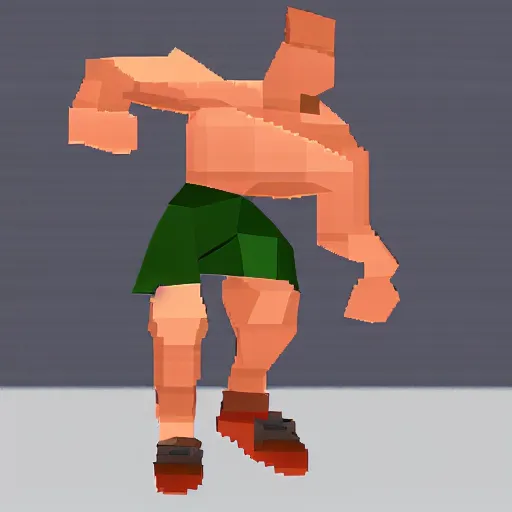 Image similar to Low poly John Cena PS1 style graphics