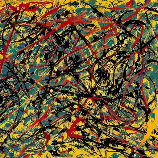 Prompt: Liminal space in outer space by Jackson Pollock