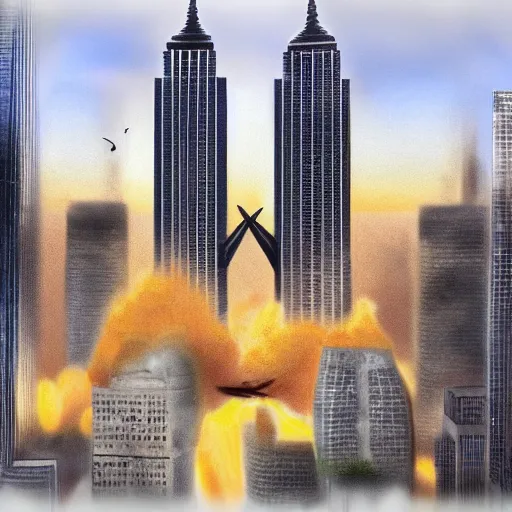 Image similar to hasanabi, hasan piker, 9/11, Twin Towers, fox news, digital art, 4k