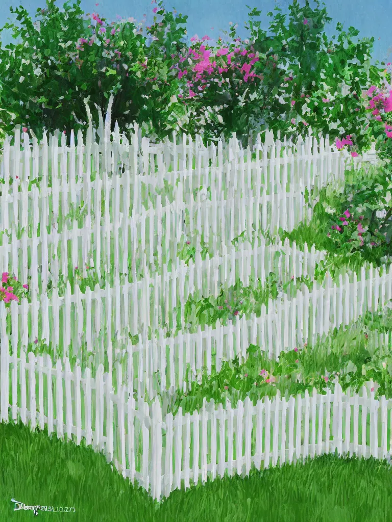 Image similar to white picket fence by disney concept artists, blunt borders, rule of thirds