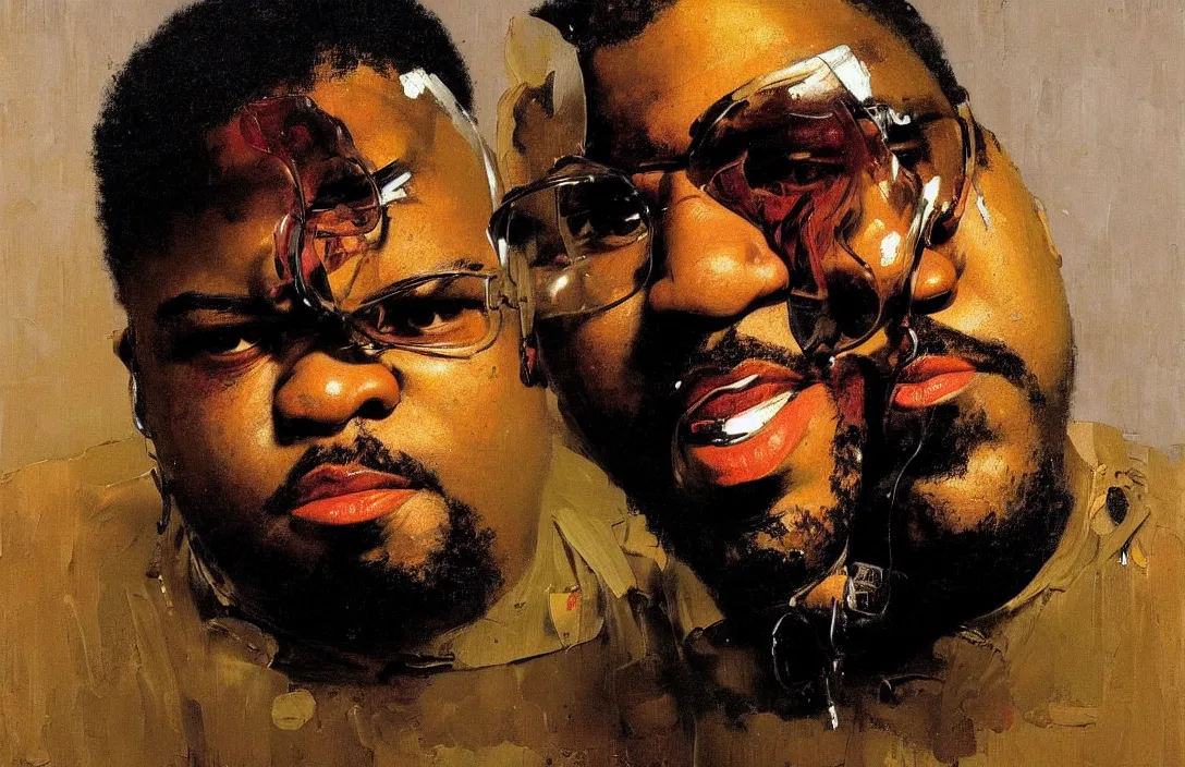 Prompt: portrait of de la soul!!!!!!!!!!!!!!!!!!!!!!!!!!!, detailed face, detailed painting, flat lighting by ilya repin, phil hale and kent williams