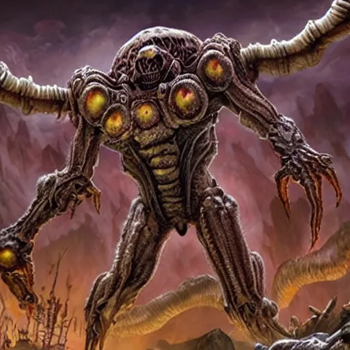 Image similar to arthropoda monster, doom eternal