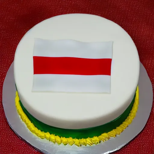 Image similar to Birthday cake with Lebanese flag on top, high quality, exciting, detailed