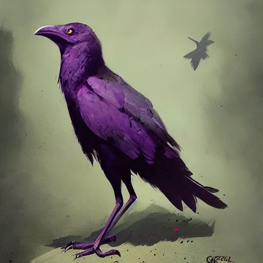 Prompt: a purple crow by greg rutkowski