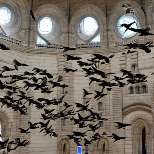 Prompt: A bird exhibition in a natural history museum