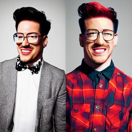 Image similar to a fusion of Markiplier and Macklemore