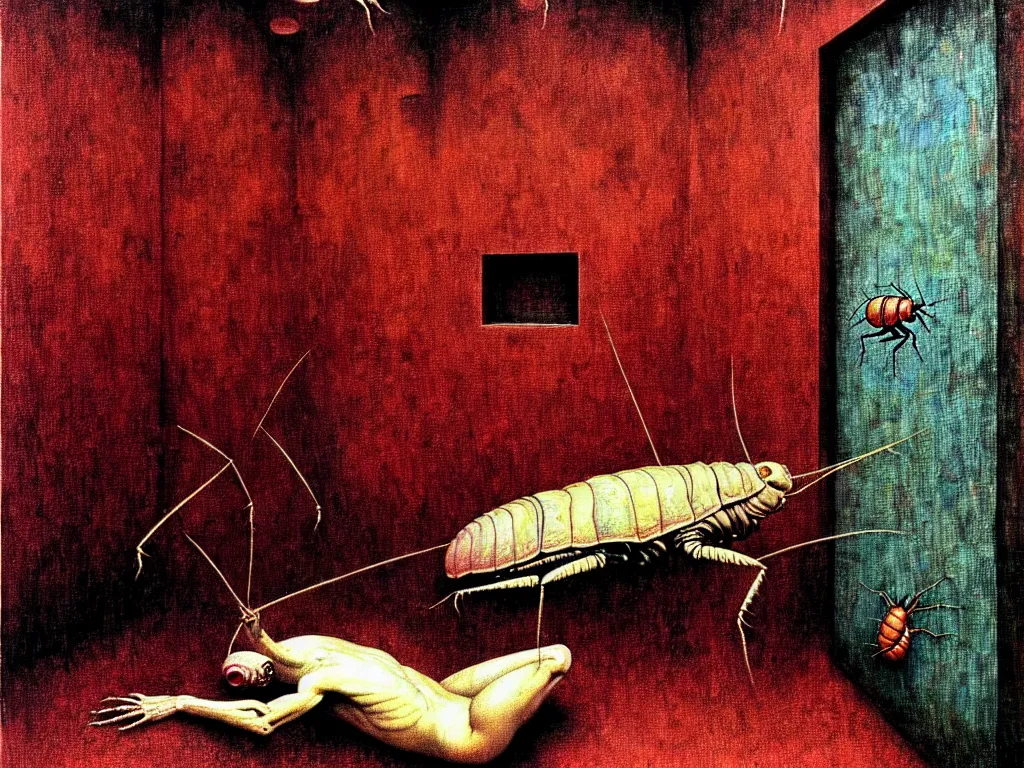 Prompt: photo of a big cockroach taking a bath in a soviet bathroom, neo - gothic, gothic, rich deep colors. beksinski painting, from a movie by david cronenberg. art by takato yamamoto. francis bacon masterpiece. realistic detailed image