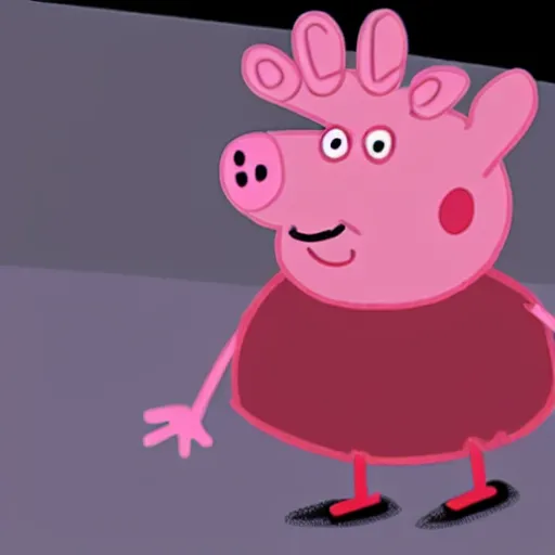Prompt: peppa the pig as full modified cyborg.