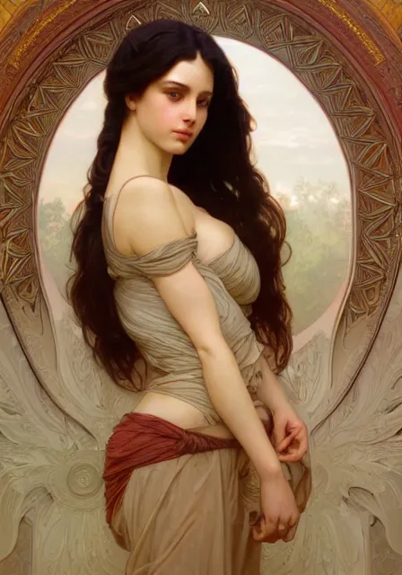 Image similar to lana rhoades, intricate, elegant, highly detailed, digital painting, artstation, concept art, smooth, sharp focus, illustration, art by artgerm and greg rutkowski and alphonse mucha and william - adolphe bouguereau