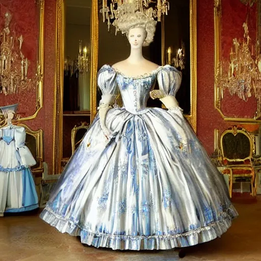 Image similar to plastic dresses of the era of marie-antoinette