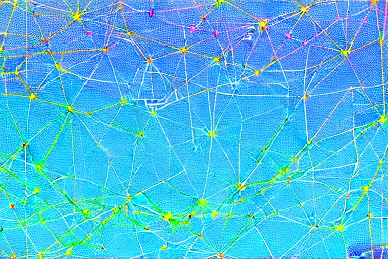 Image similar to closeup view of fjords made out of multiple overlays of simple clean scientific data visualized on top of each other, dots connected by straight lines, tall bar charts, plexus, thick squares and large arrows, waveforms on top of square charts, gaps and pauses, space molecules, radio signals, negative space