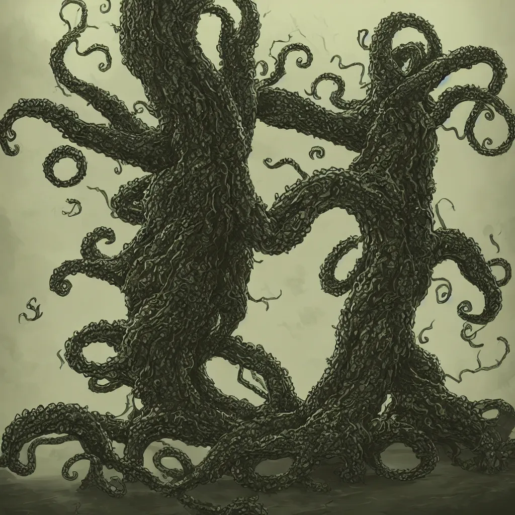 Prompt: a tree in the shape of a kraken, digital art, very detailed, trending on artstation
