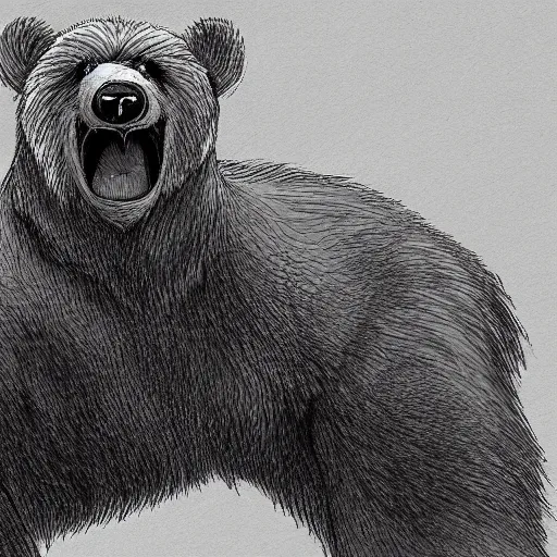 Prompt: Concept Art Of A Giant Evil Bear, HD