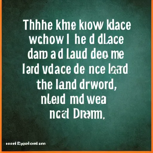 Image similar to Though I did not know the place, I set out for the land of my dreams. Having arrived at the land of my dreams, I found I did not know the place