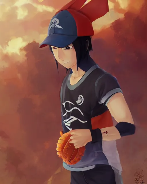 Image similar to an anime portrait of boboiboy as a beautiful man wearing a casual clothes and a baseball cap from skyrim, by stanley artgerm lau, wlop, rossdraws, james jean, andrei riabovitchev, marc simonetti, and sakimichan, trending on artstation