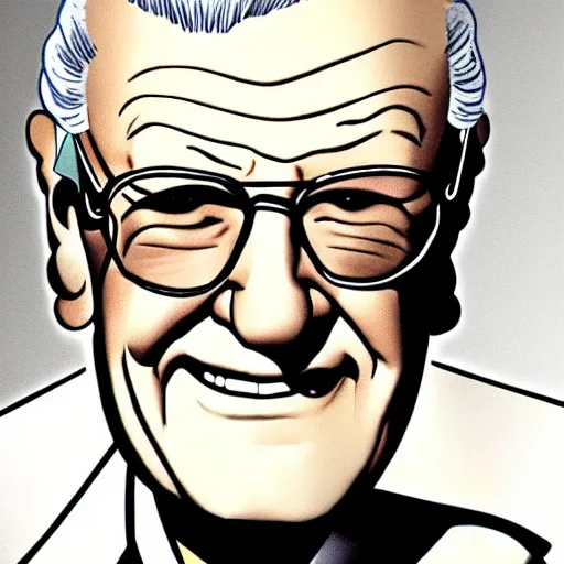 Prompt: stan lee sitting drawn by close, chuck